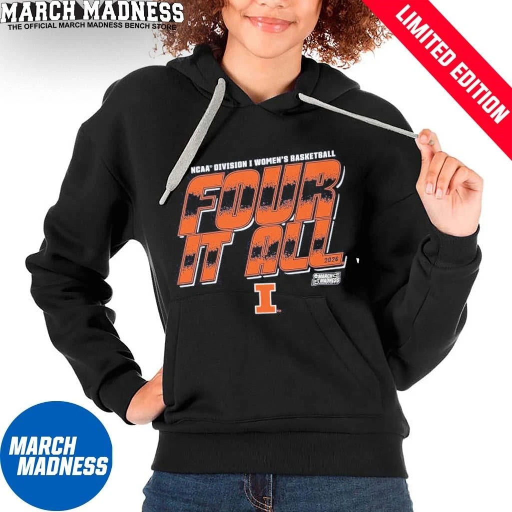 Official Illinois Women’s Basketball Four It All 2026 March Madness Shirt