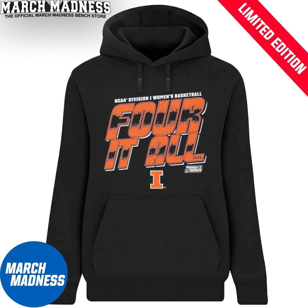 Official Illinois Women’s Basketball Four It All 2026 March Madness Shirt