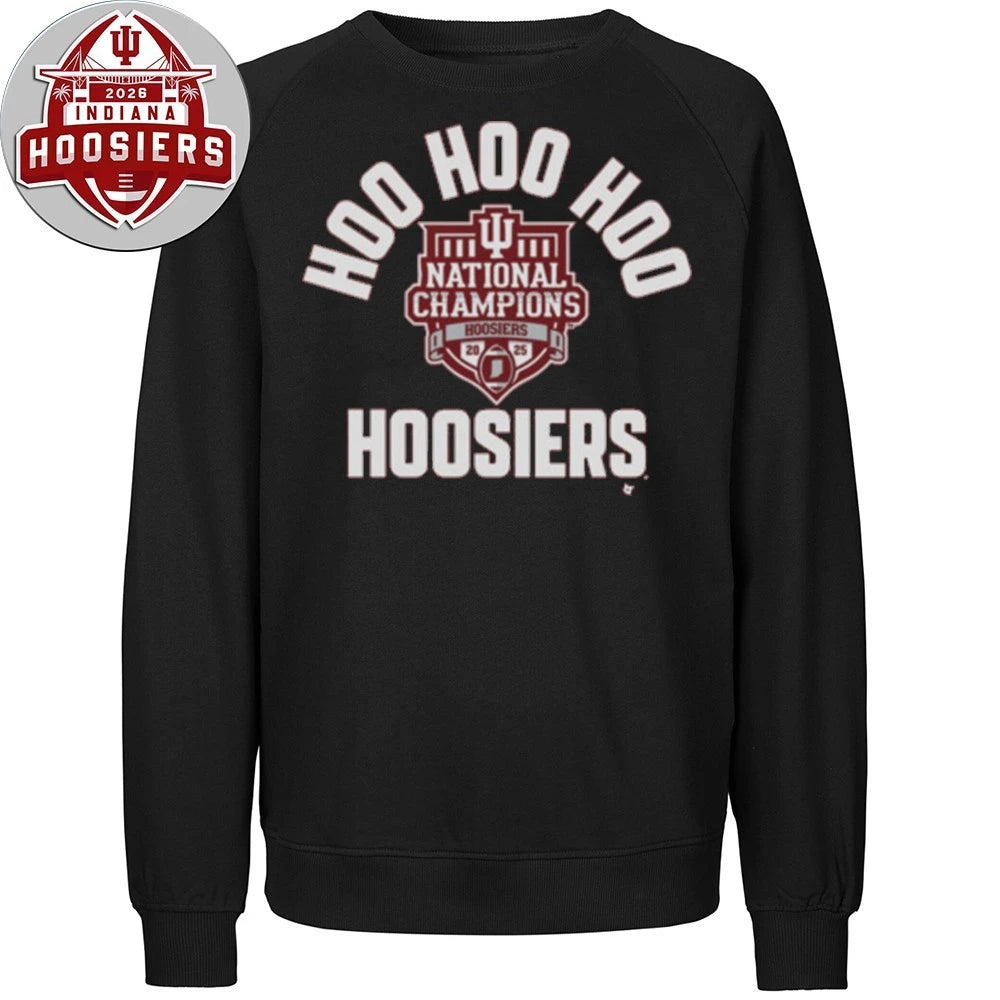 Official Indiana Football Hoo Hoo Hoo Hoosiers CFP National Champions Hoodie T-Shirt