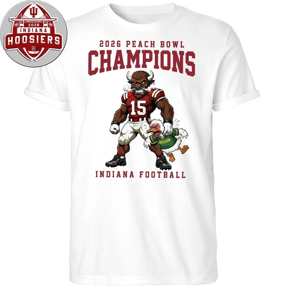 Official Indiana Football Peach Bowl Champions College Football Playoffs Mascot Hoodie Shirt