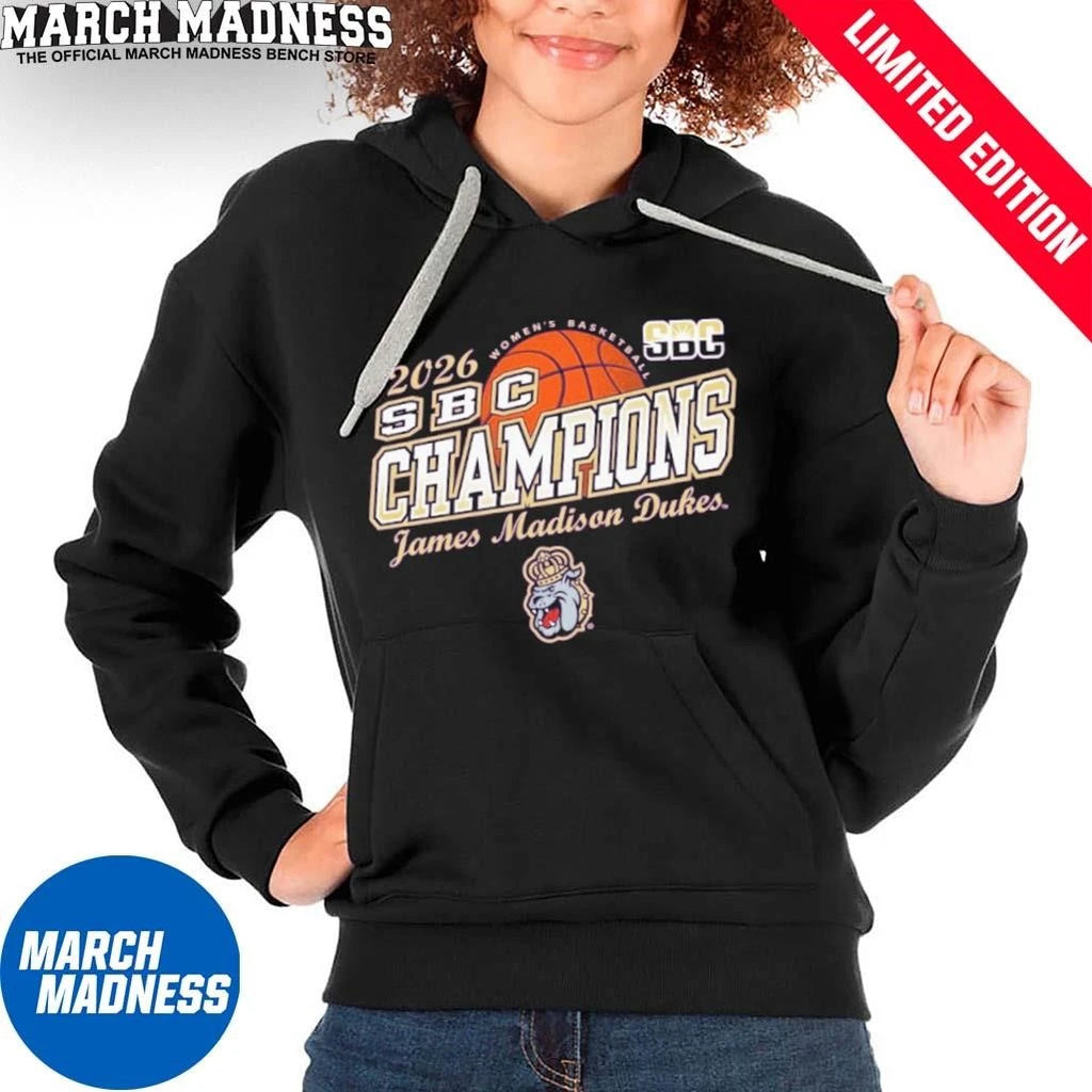 Official James Madison Dukes 2026 Sun Belt Women’s Basketball Tournament Champions T-Shirt