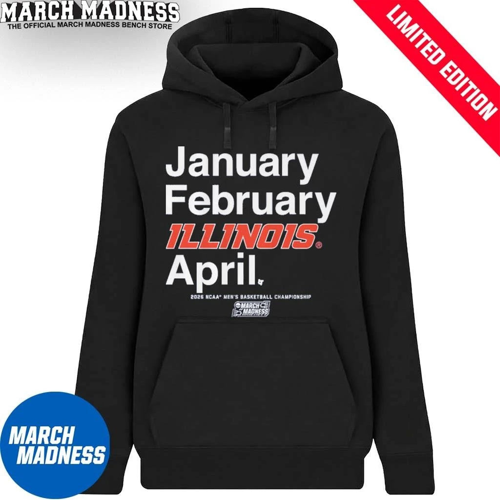 Official January February Illinois Fighting Illini April 2026 NCAA Men’s March Madness Shirt
