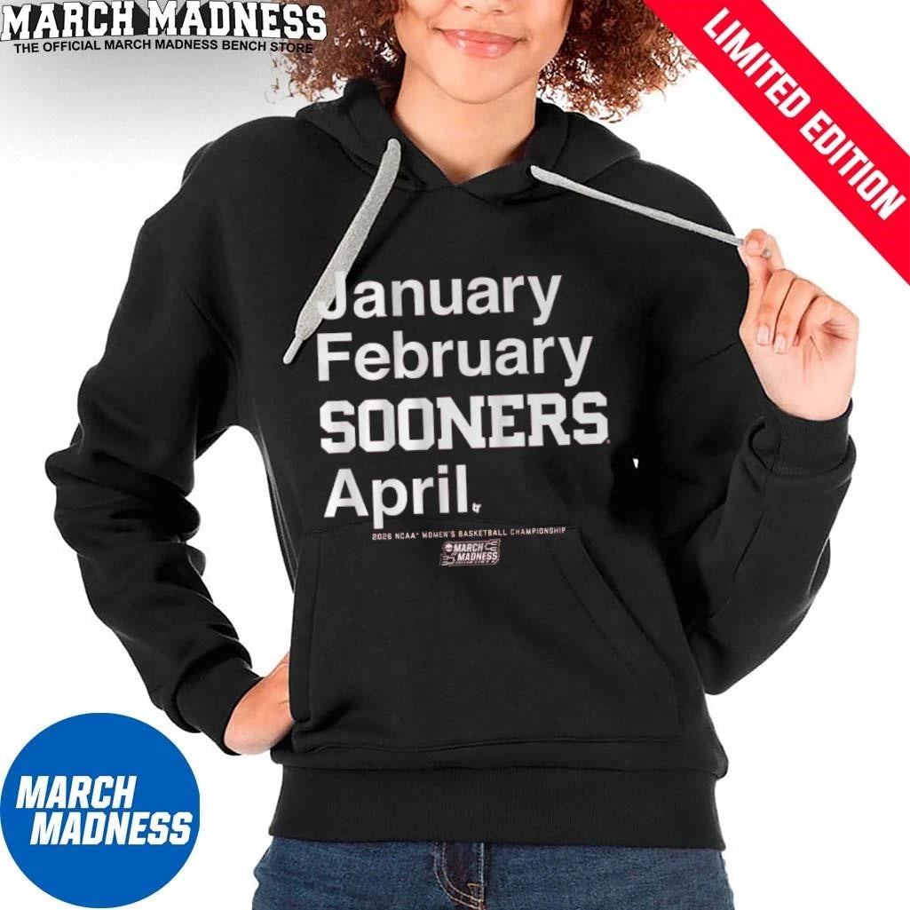 Official January February Oklahoma Sooners April 2026 NCAA Women’s March Madness Shirt