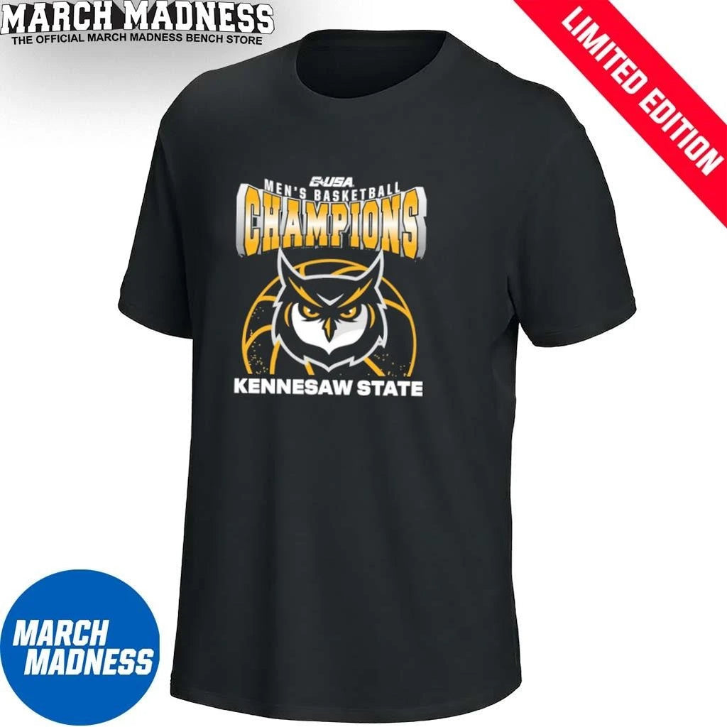 Official KSU Owls C-USA Men’s Basketball Champions T-Shirt