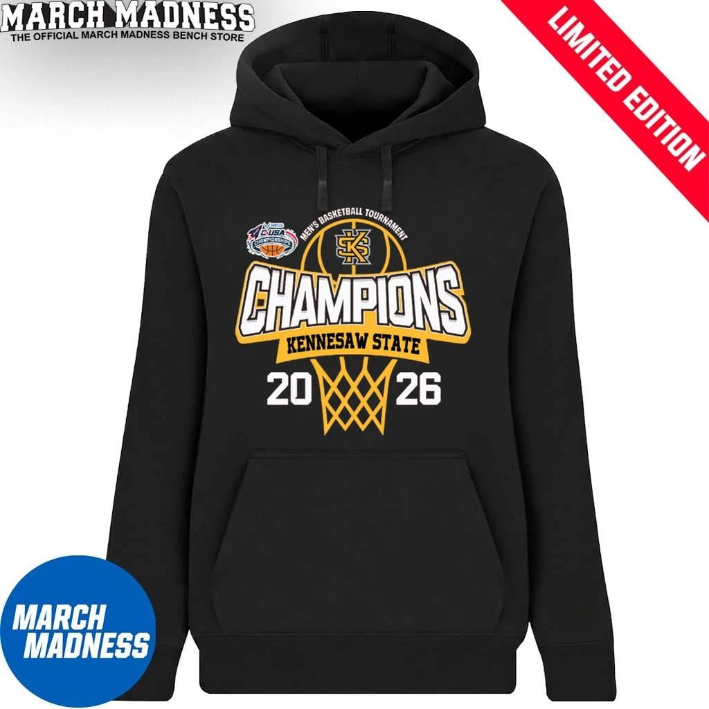 Official Kennesaw State Owls 2026 C-USA Men’s Basketball Tournament Champions T-Shirt