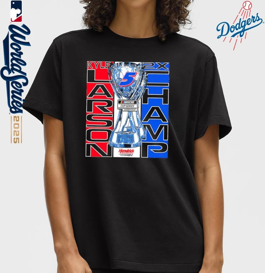 Official Kyle Larson Hendrick Motorsports Team Collection Two-Time NASCAR Cup Series Champion Lifestyle T-Shirt
