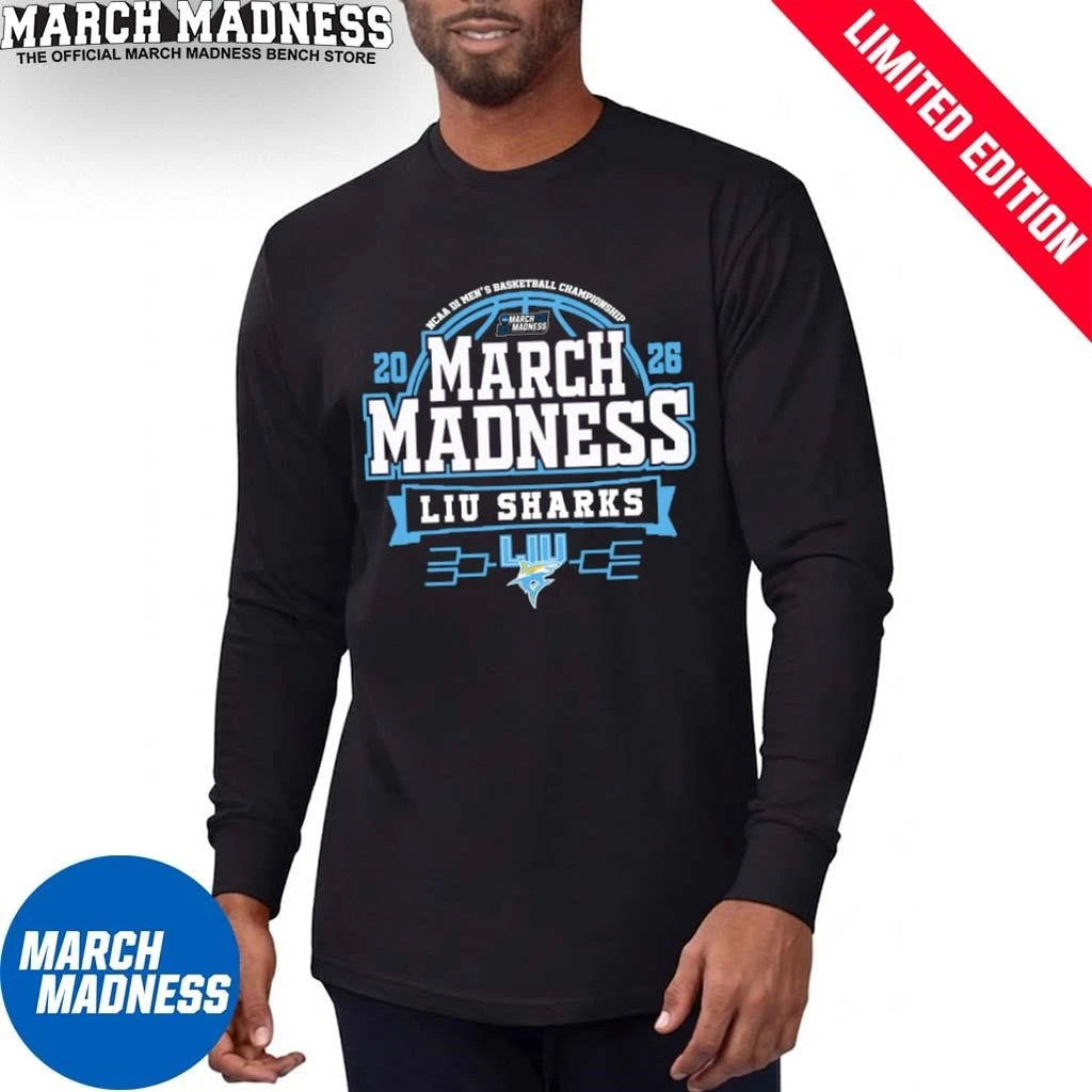 Official LIU Sharks March Madness NCAA Men’s Basketball 2026 T-Shirt