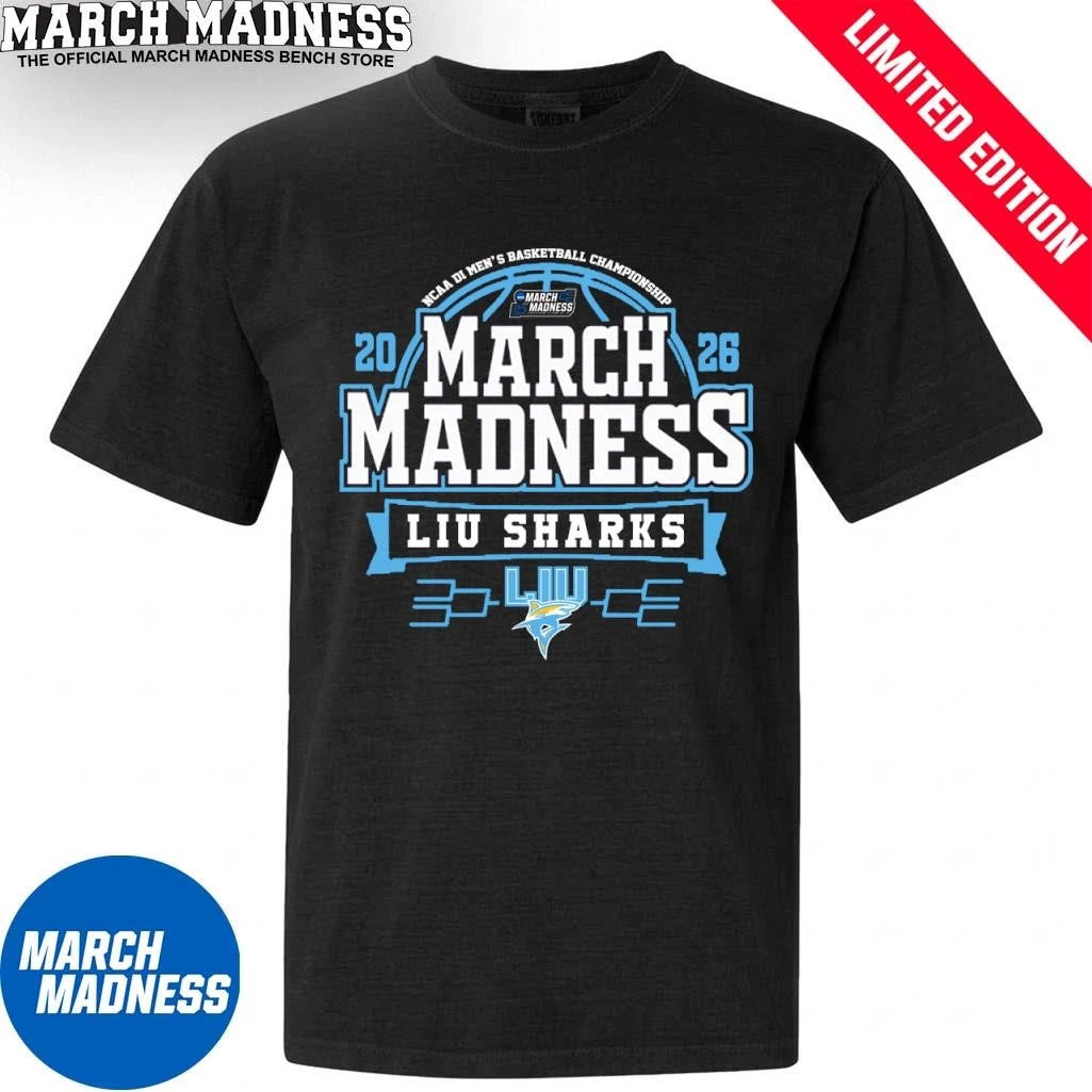 Official LIU Sharks March Madness NCAA Men’s Basketball 2026 T-Shirt