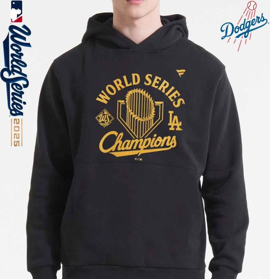 Official Los Angeles Dodgers 2025 World Series Champions Locker Room Parade T-Shirt