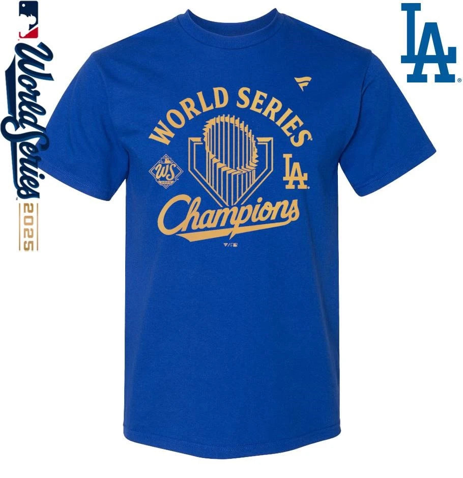 Official Los Angeles Dodgers 2025 World Series Champions Locker Room Parade T-Shirt
