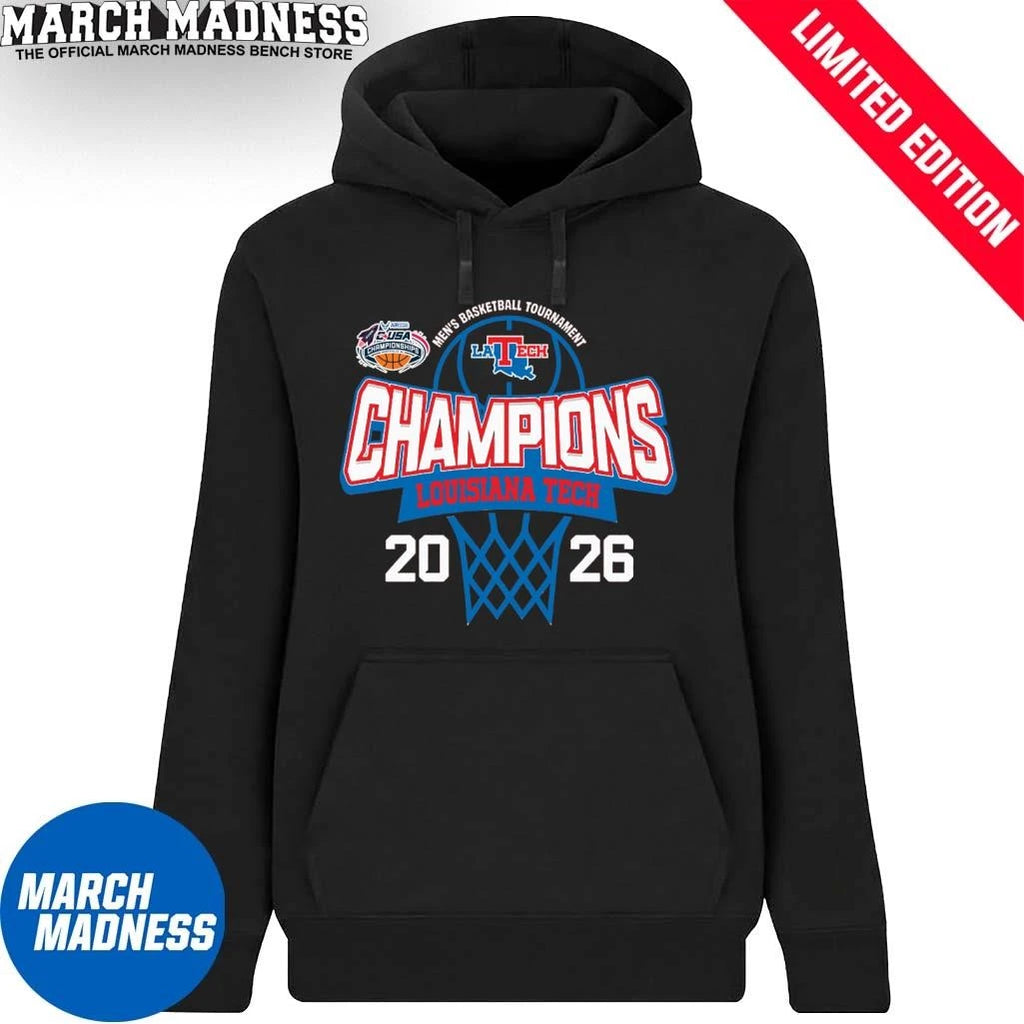 Official Louisiana Tech Bulldogs 2026 C-USA Men’s Basketball Tournament Champions T-Shirt