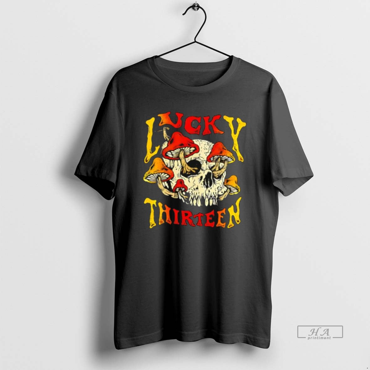 Official Lucky Thirteen Skull Mushroom T-Shirts, Hoodie, Sweatshirt | HypeCrazeTee.com