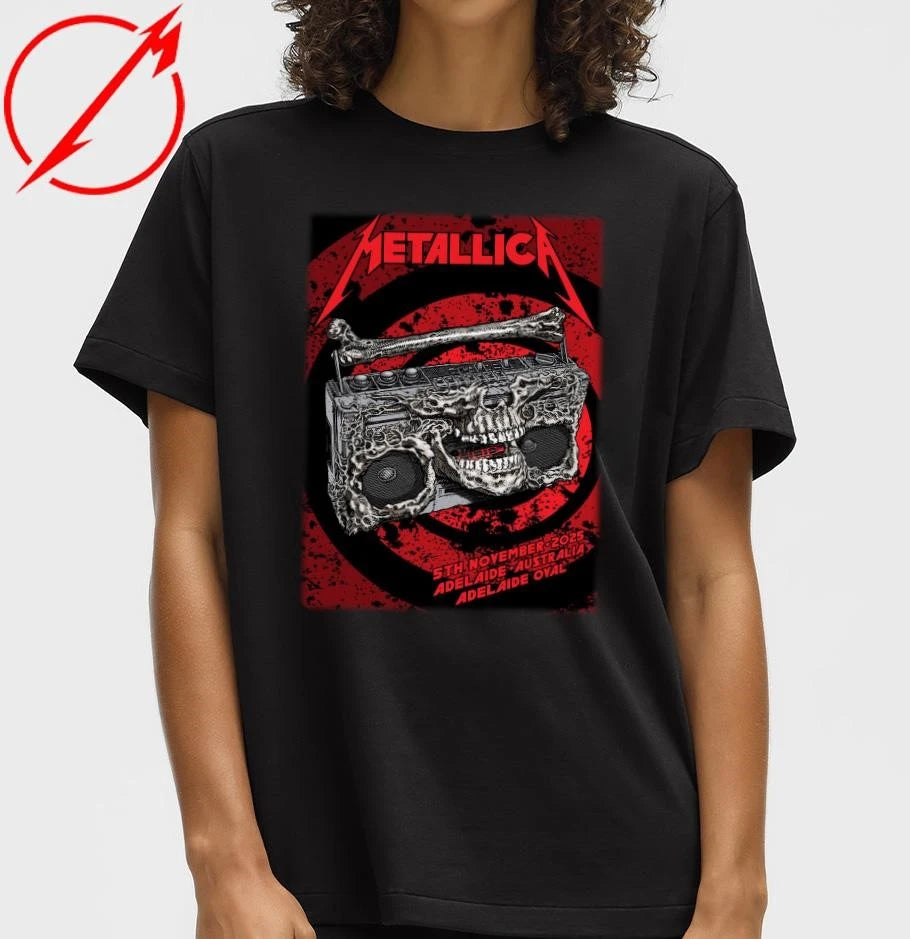 Official Metallica M72 Adelaide Poster Artwork By Glenno Smith On November 5th 2025 At Adelaide Oval Australia Merch T-Shirt
