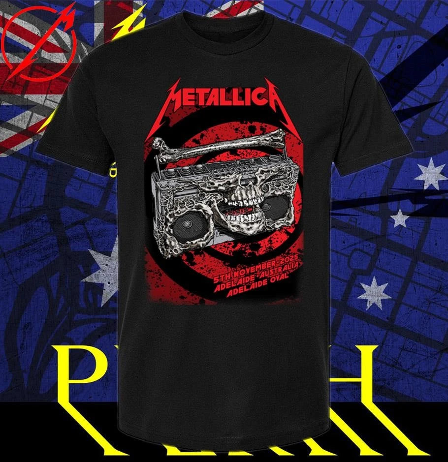 Official Metallica M72 Adelaide Poster By Glenn Smith T-shirt