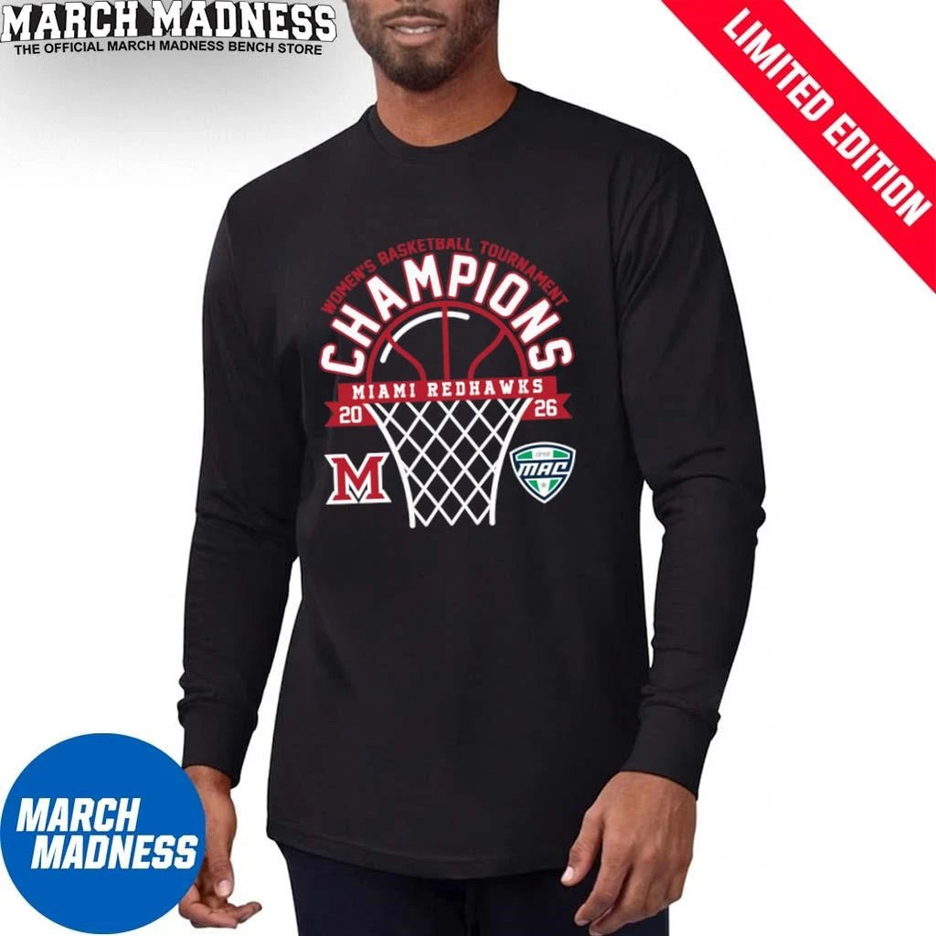 Official Miami Redhawks 2026 MAC Women’s Basketball Tournament Champions Shirt