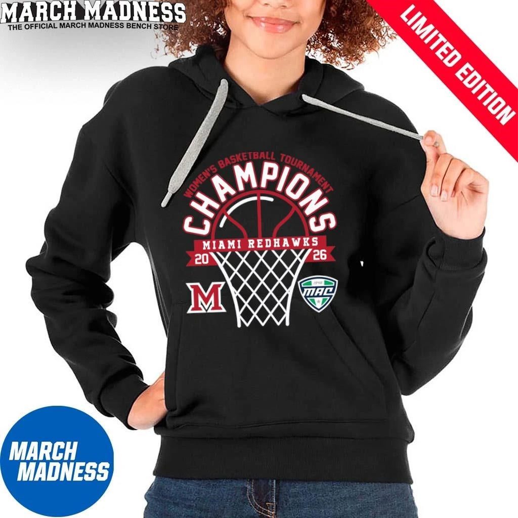 Official Miami Redhawks 2026 MAC Women’s Basketball Tournament Champions Shirt