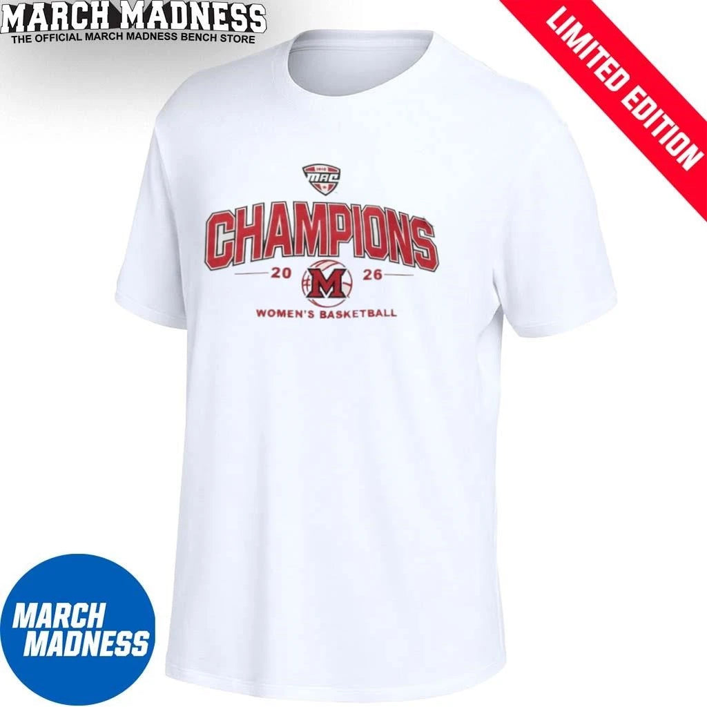 Official Miami Redhawks MAC Champions 2026 Women’s Basketball T-Shirt