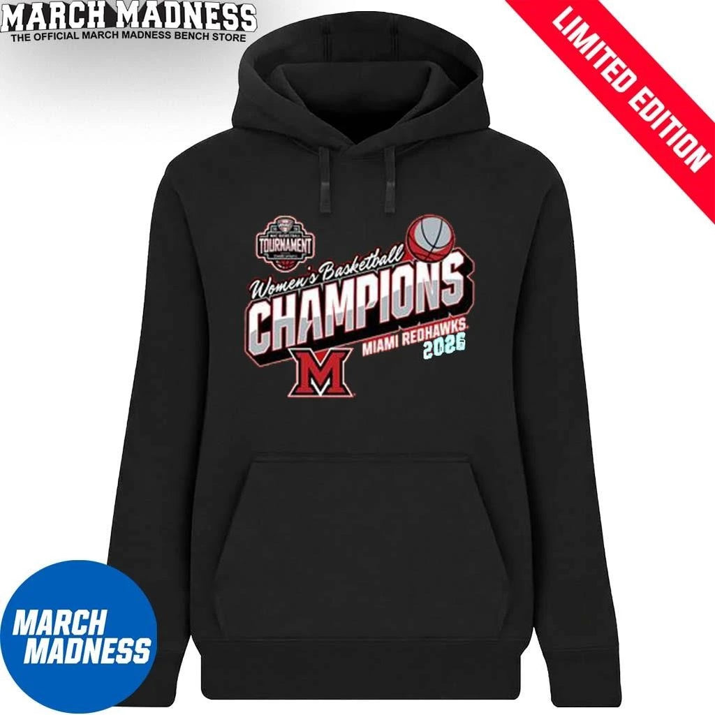Official Miami Redhawks Women’s Basketball MAC Tournament Champions 2026 T-Shirt