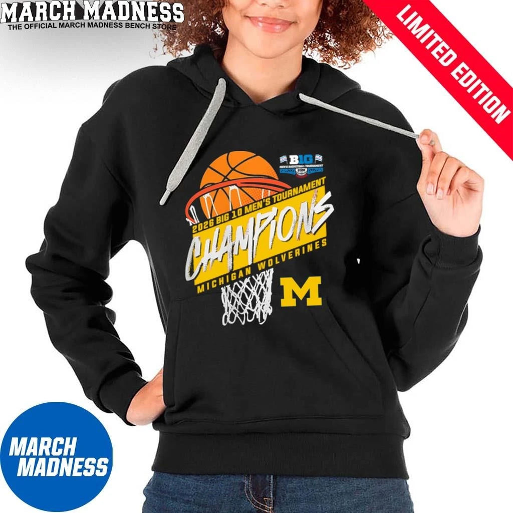 Official Michigan Men’s Basketball Big 10 Tournament Champions Basket T-Shirt