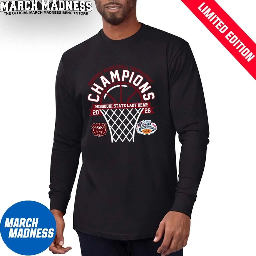Official Missouri State Lady Bear 2026 C-USA Women’s Basketball Tournament Champions Shirt