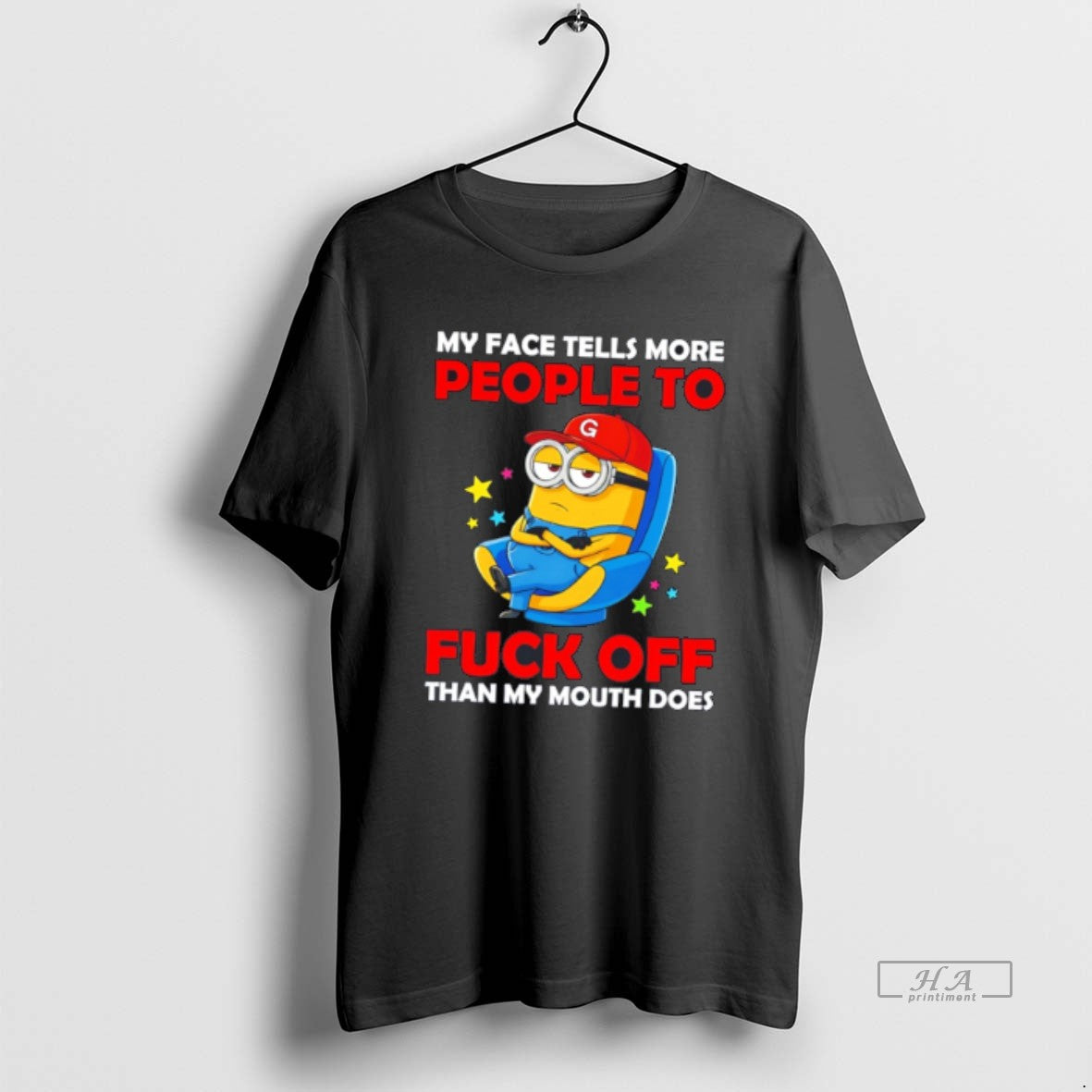 Official My Face Tells More People To Fuck Off Than My Mouth Does Minion Tee Hoodie, Sweatshirt | HypeCrazeTee.com