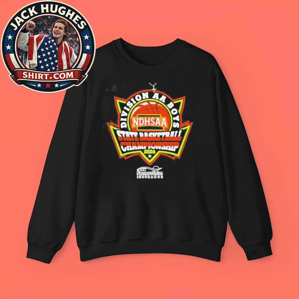 Official Ndhsaa Division Aa Boys State Basketball Championship 2026 Farmers Union Insurance Shirt