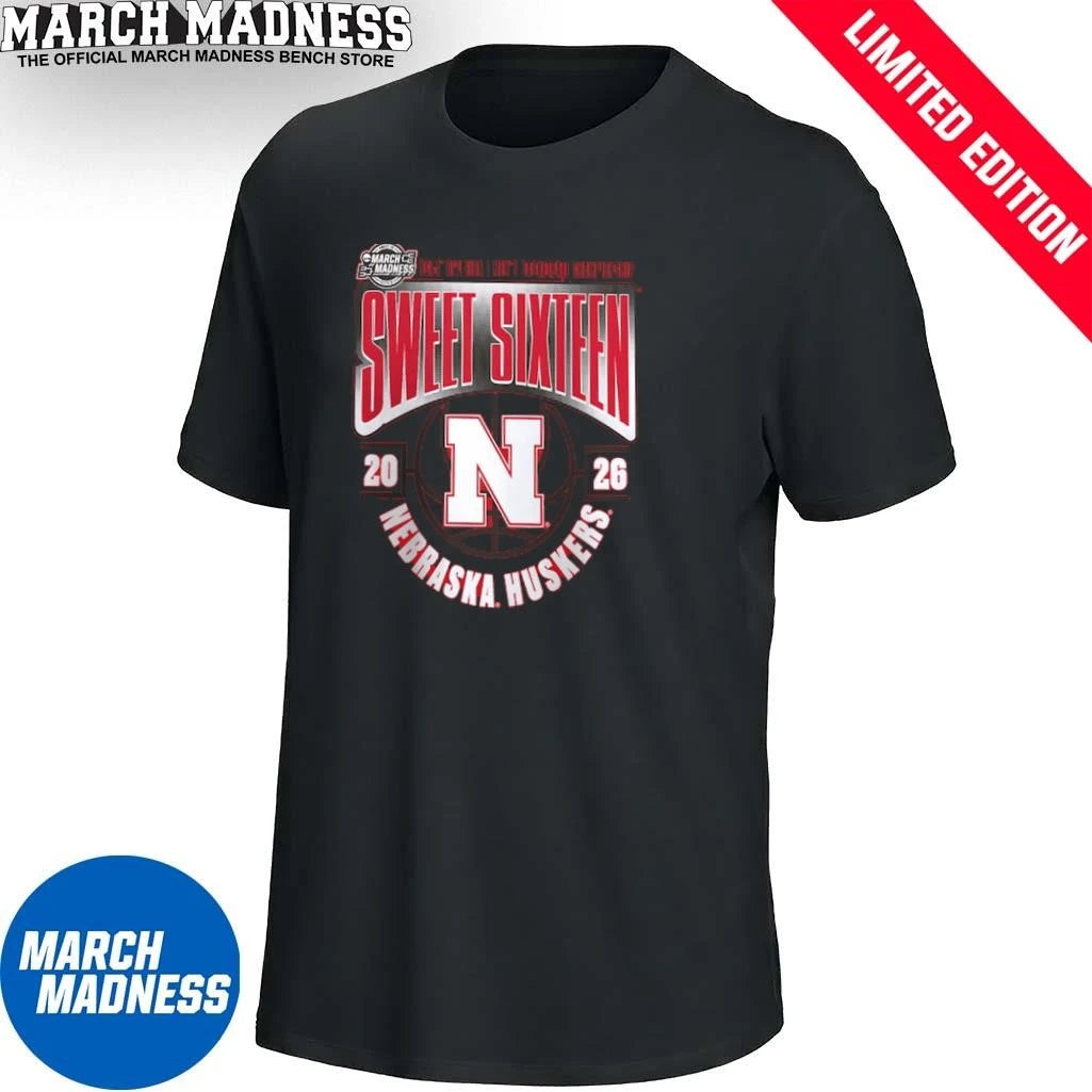 Official Nebraska Huskers Sweet 16 NCAA DI Men’s Basketball Tournament March Madness 2026 T-Shirt