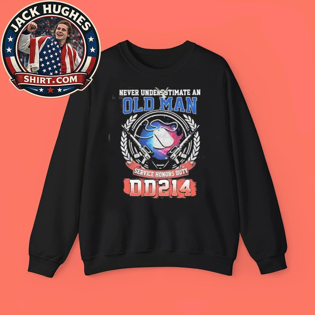 Official Never Underestimate An Old Man Dd214 Service Honors Duty Shirt