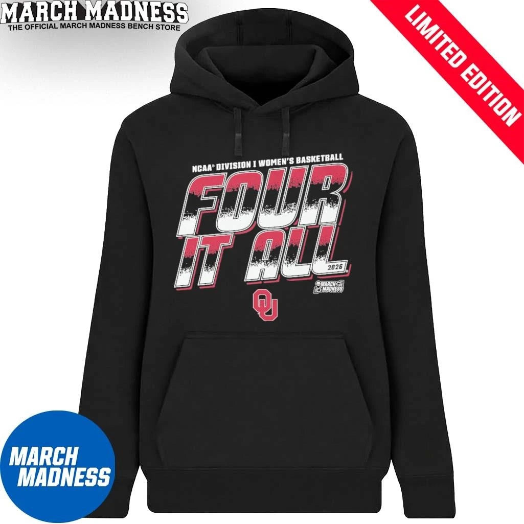 Official Oklahoma Women’s Basketball Four It All 2026 March Madness Shirt