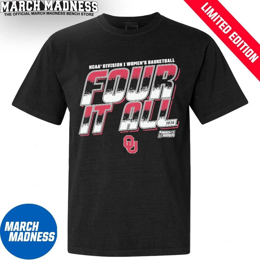 Official Oklahoma Women’s Basketball Four It All 2026 March Madness Shirt