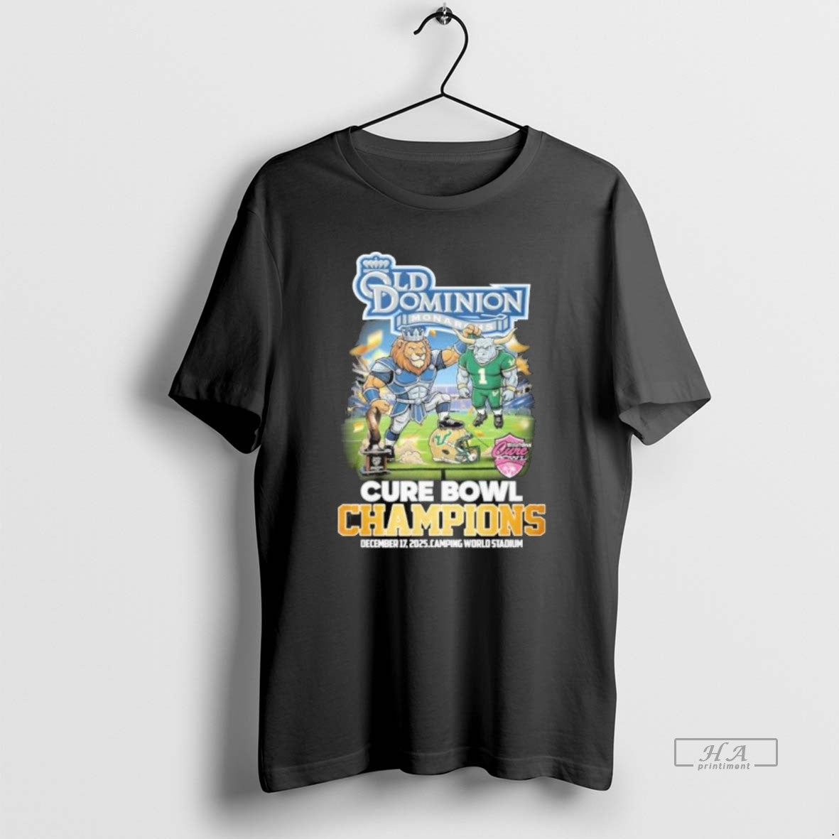 Official Old Dominion Mascot 2025 Cure Bowl Champions T-Shirts, Hoodie, Sweatshirt | HypeCrazeTee.com