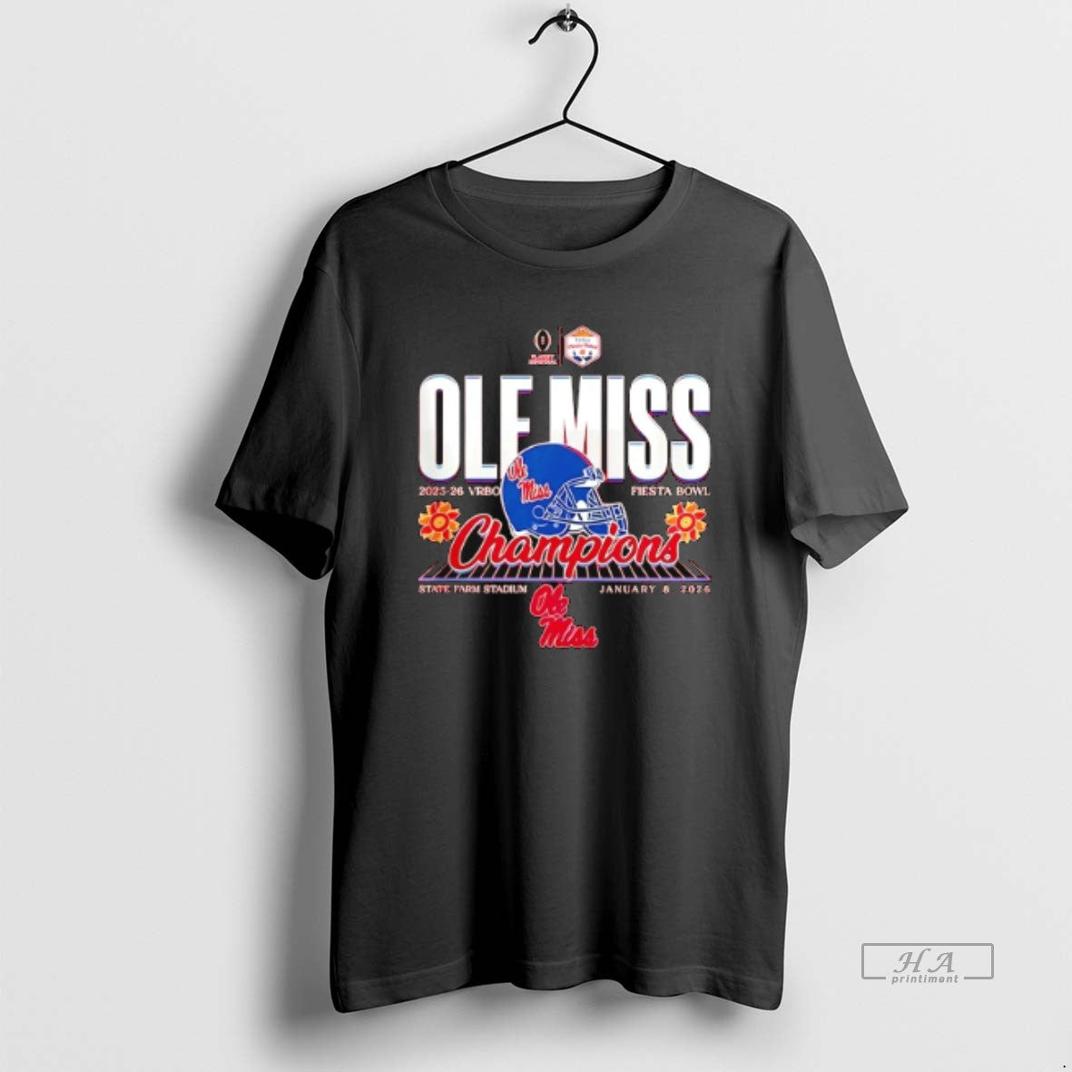 Official Ole Miss Football Vrbo Fiesta Bowl Champions 2026 Helmet T-Shirts, Hoodie, Sweatshirt | HypeCrazeTee.com