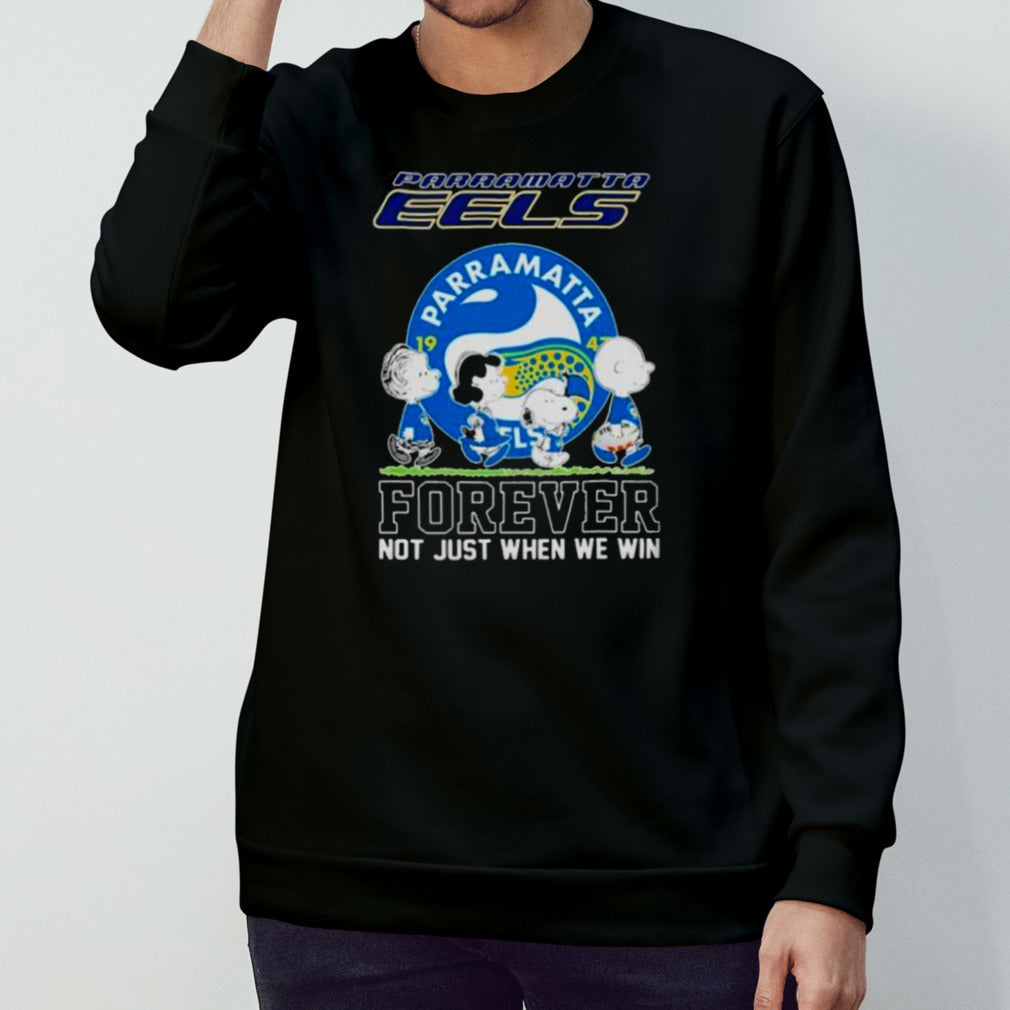 Official Peanuts Characters Walking Parramatta Eels Forever Not Just When We Win Shirt