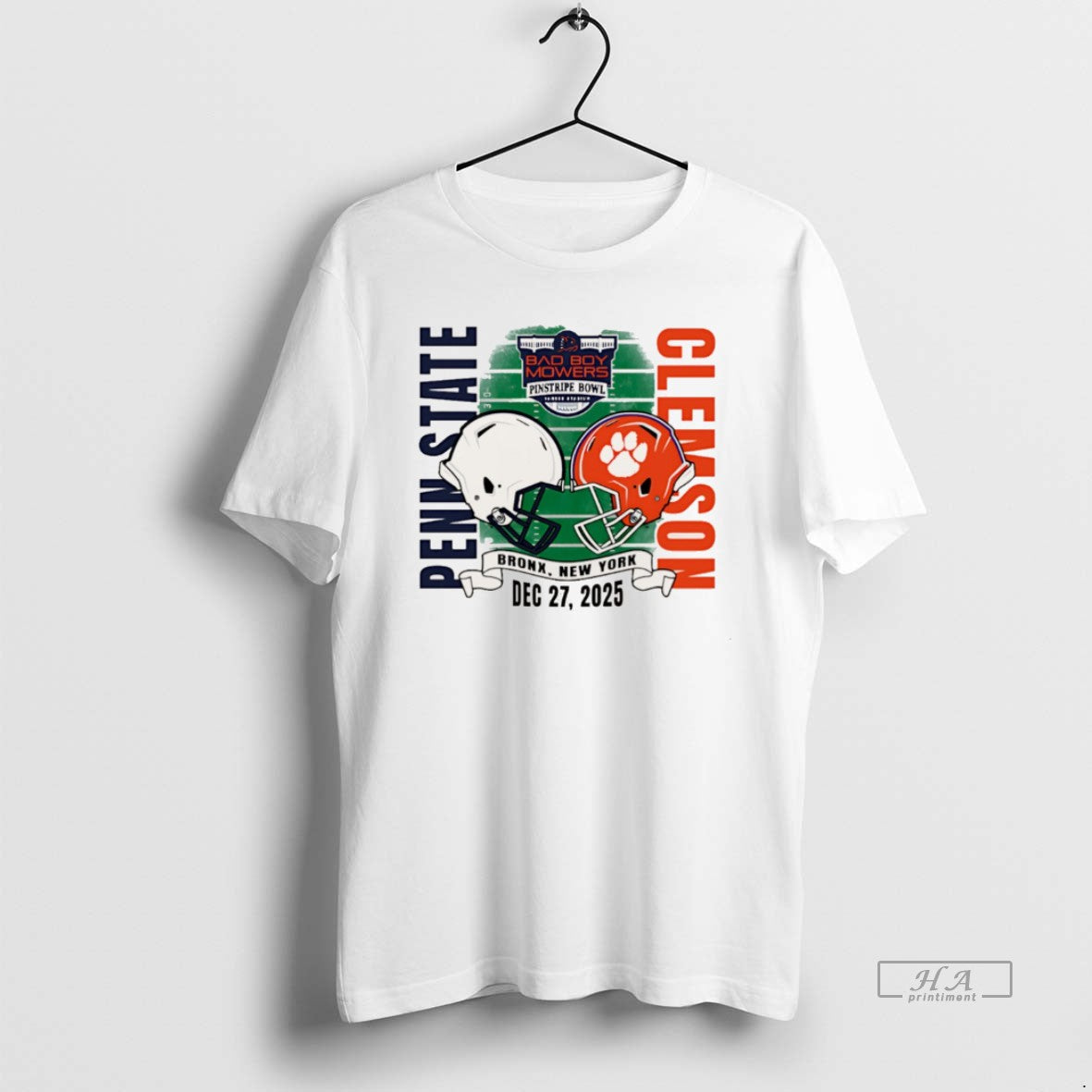 Official Penn State Vs Clemson 2025 Pinstripe Bowl Dueling Helmet Christmas T-Shirts, Hoodie, Sweatshirt | HypeCrazeTee.com