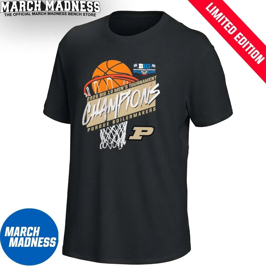 Official Purdue Men’s Basketball Big 10 Tournament Champions Basket T-Shirt