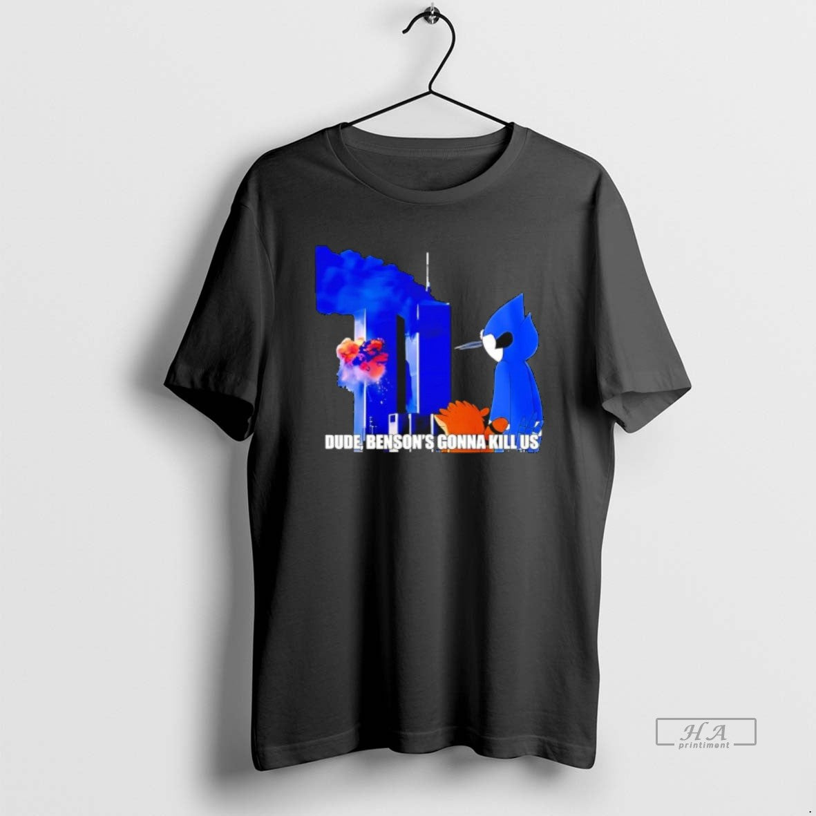 Official Regular Show 911 Meme Dude Bensons Gonna Kill Us T-Shirts, Hoodie, Sweatshirt | HypeCrazeTee.com