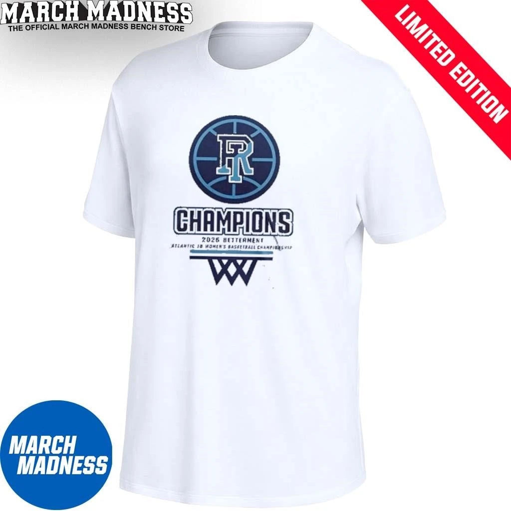 Official Rhode Island Women’s Basketball 2026 A-10 Conference Tournament Champions T-shirt