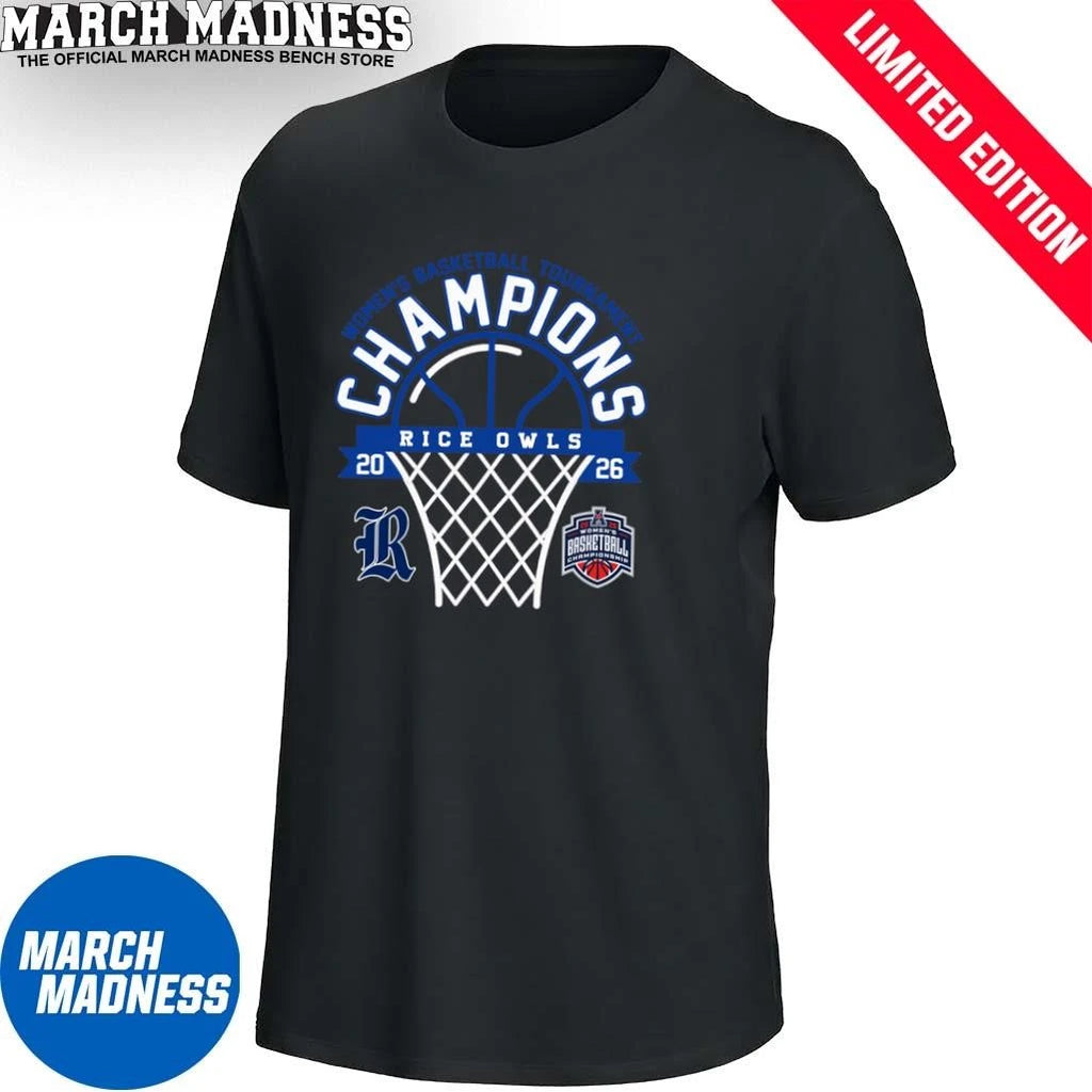 Official Rice Owls 2026 American Conference Women’s Basketball Tournament Champions Shirt