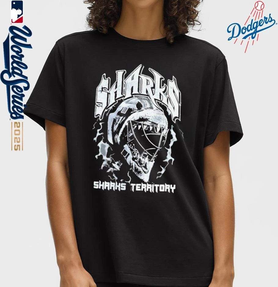 Official San Jose Sharks The Wild Collective Helmet Band T-Shirt