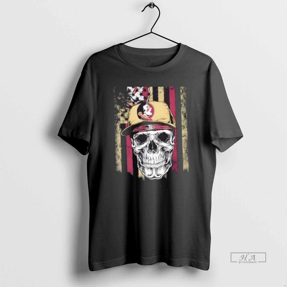 Official Skull Wearing A Cap Florida State Seminoles Us Flag T-Shirts, Hoodie, Sweatshirt | HypeCrazeTee.com