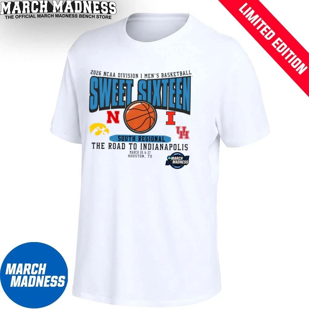 Official South Regional Teams 2026 NCAA Division I Men’s Basketball Sweet Sixteen T-Shirt
