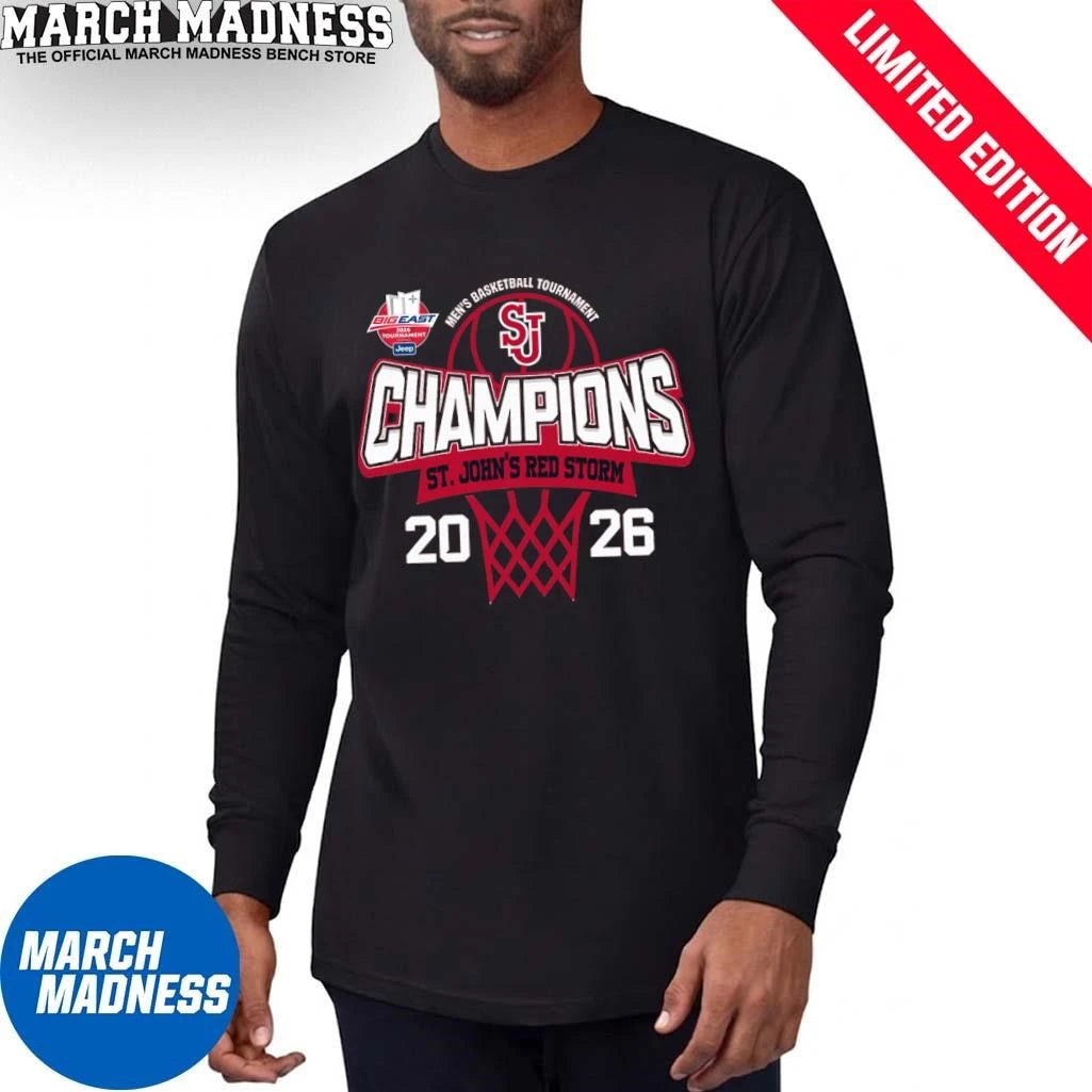 Official St. John’s Red Storm 2026 Big East Men’s Basketball Tournament Champions Shirt