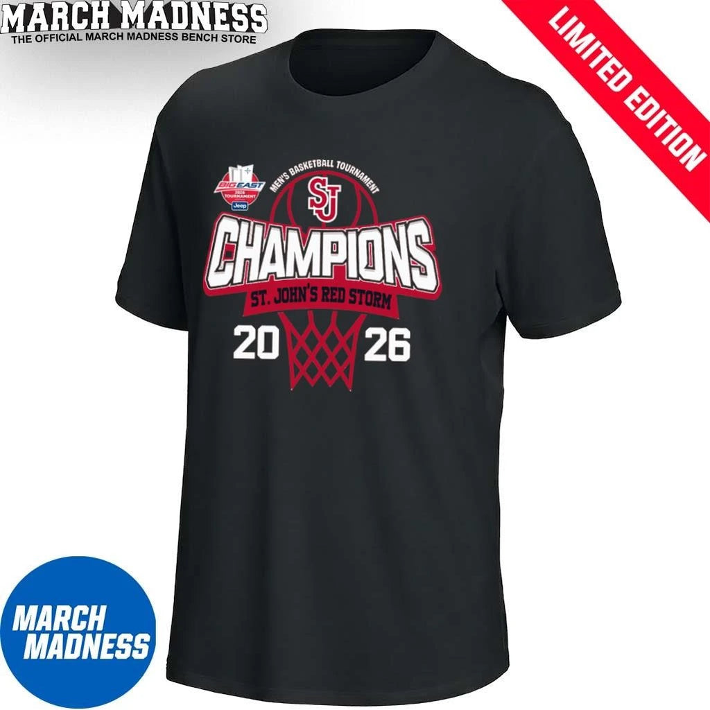 Official St. John’s Red Storm 2026 Big East Men’s Basketball Tournament Champions Shirt