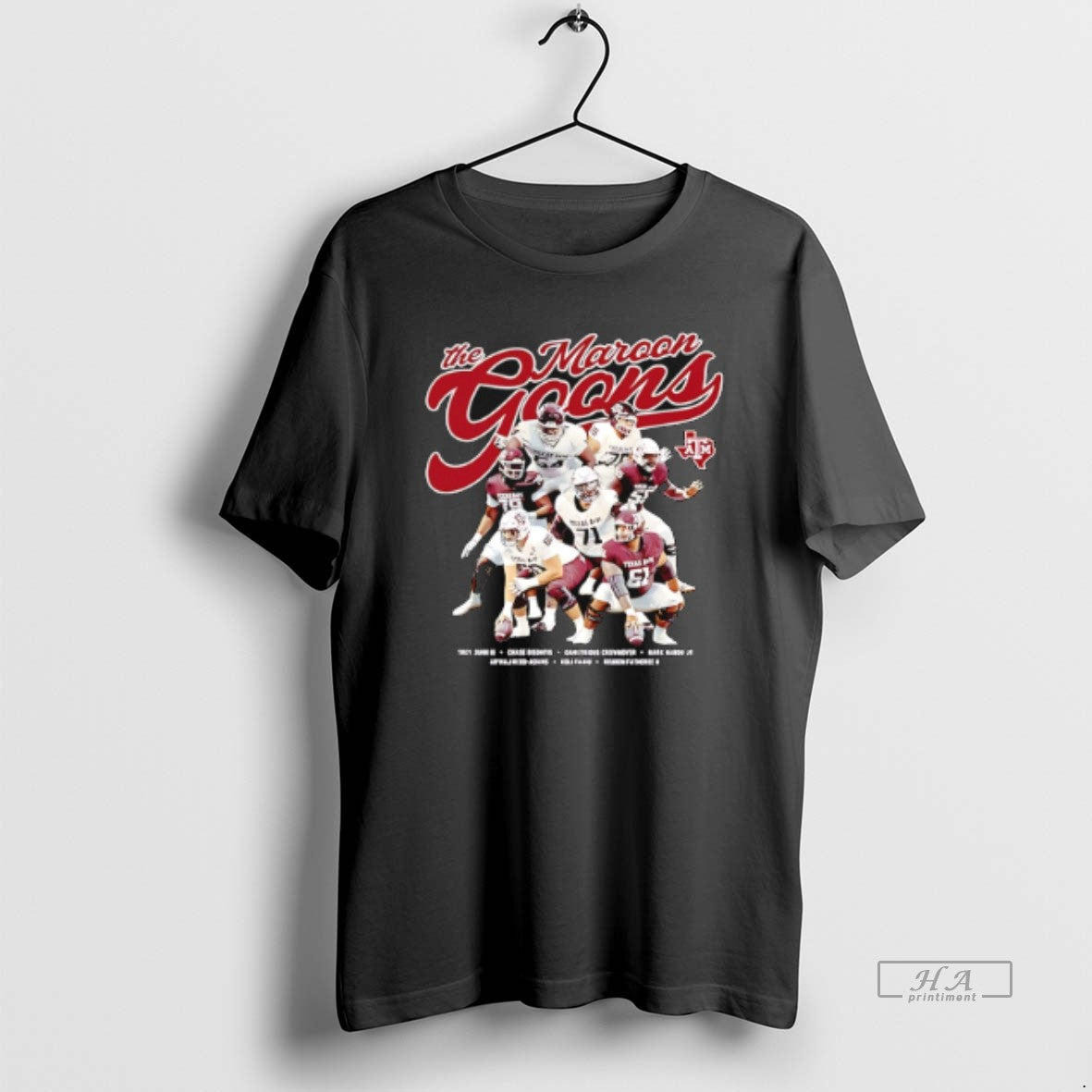 Official Texas Am Aggies The Maroon Goons Player Collage T-Shirts, Hoodie, Sweatshirt | HypeCrazeTee.com