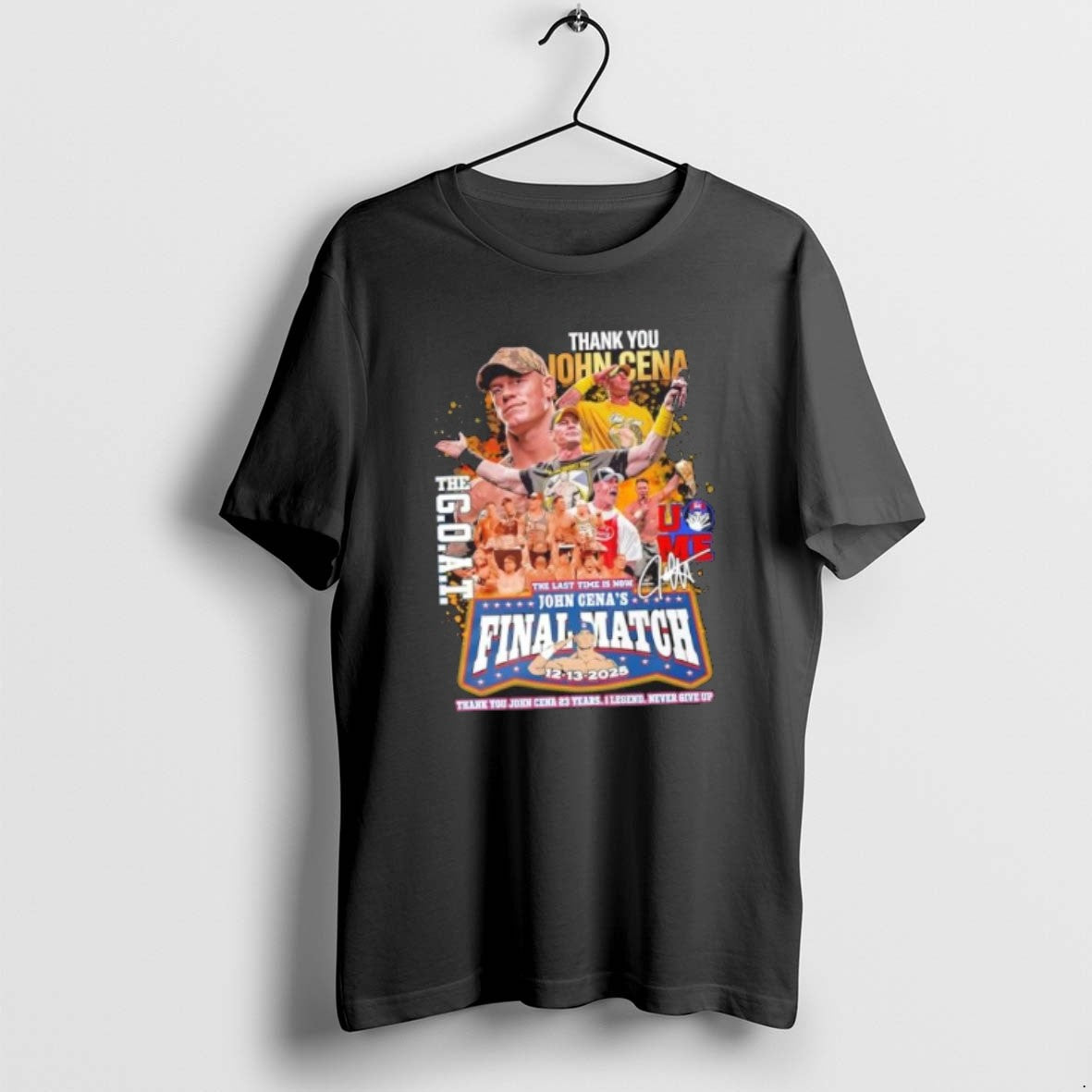 Official Thank You John Cena The Goat Final Match 12 13 2025 23 Years T-Shirts, Hoodie, Sweatshirt | HypeCrazeTee.com