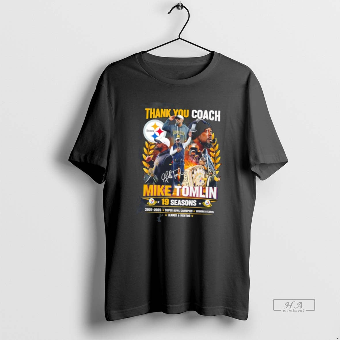 Official Thank You Coach Mike Tomlin 19 Seasons Tee Hoodie, Sweatshirt | HypeCrazeTee.com