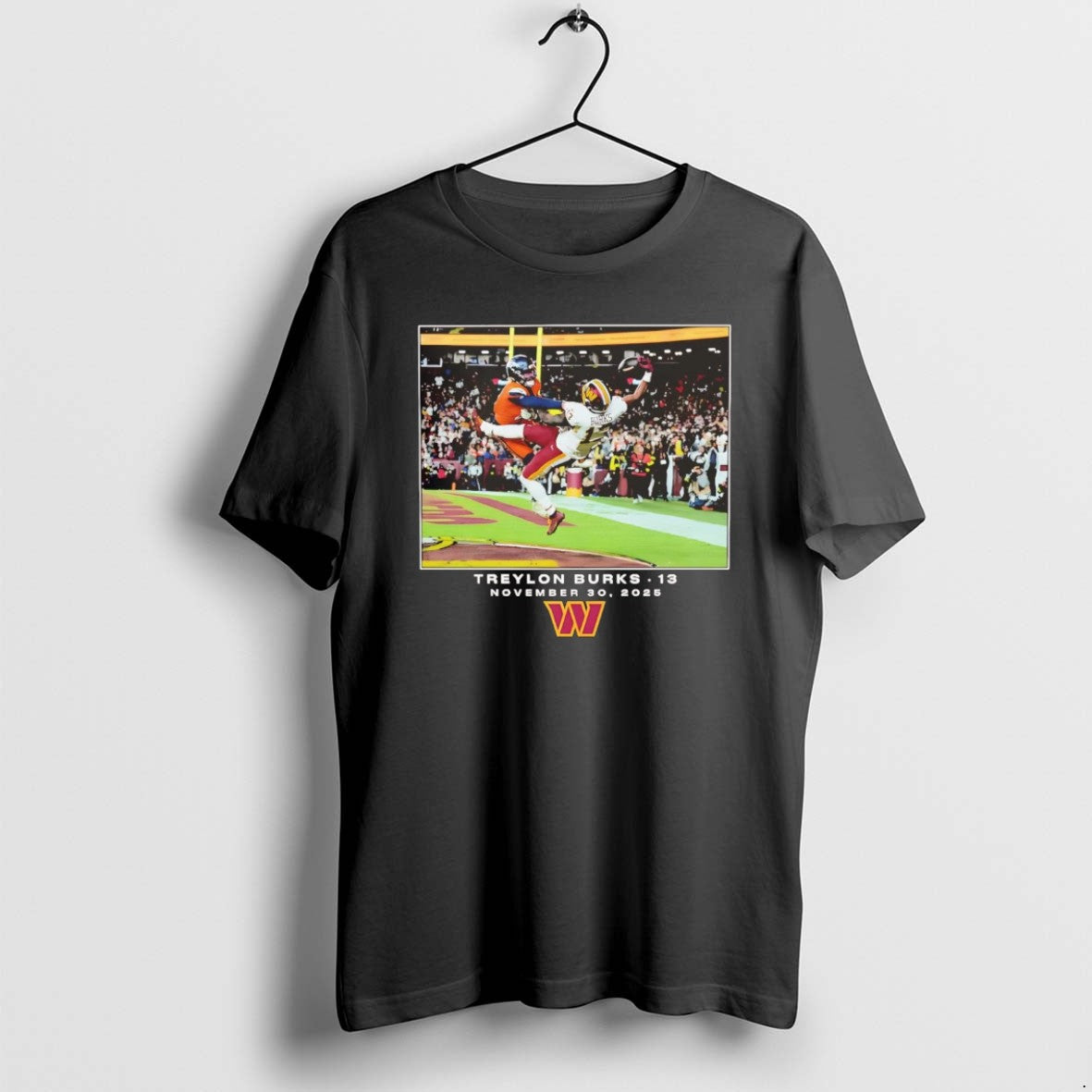 Official Treylon Burks Catching Moment Photo Washington Commanders Chriast T-Shirts, Hoodie, Sweatshirt | HypeCrazeTee.com