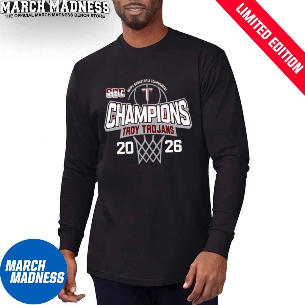 Official Troy Trojans Men’s Basketball Sun Belt Tournament Champions T-Shirt