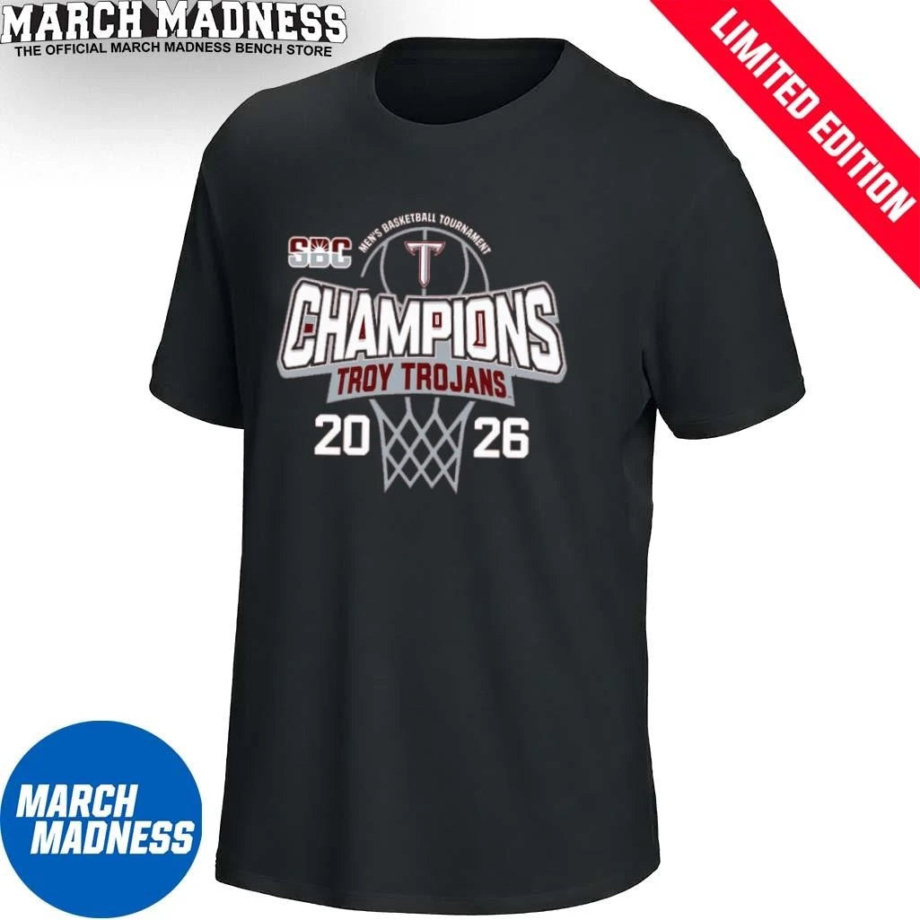 Official Troy Trojans Men’s Basketball Sun Belt Tournament Champions T-Shirt