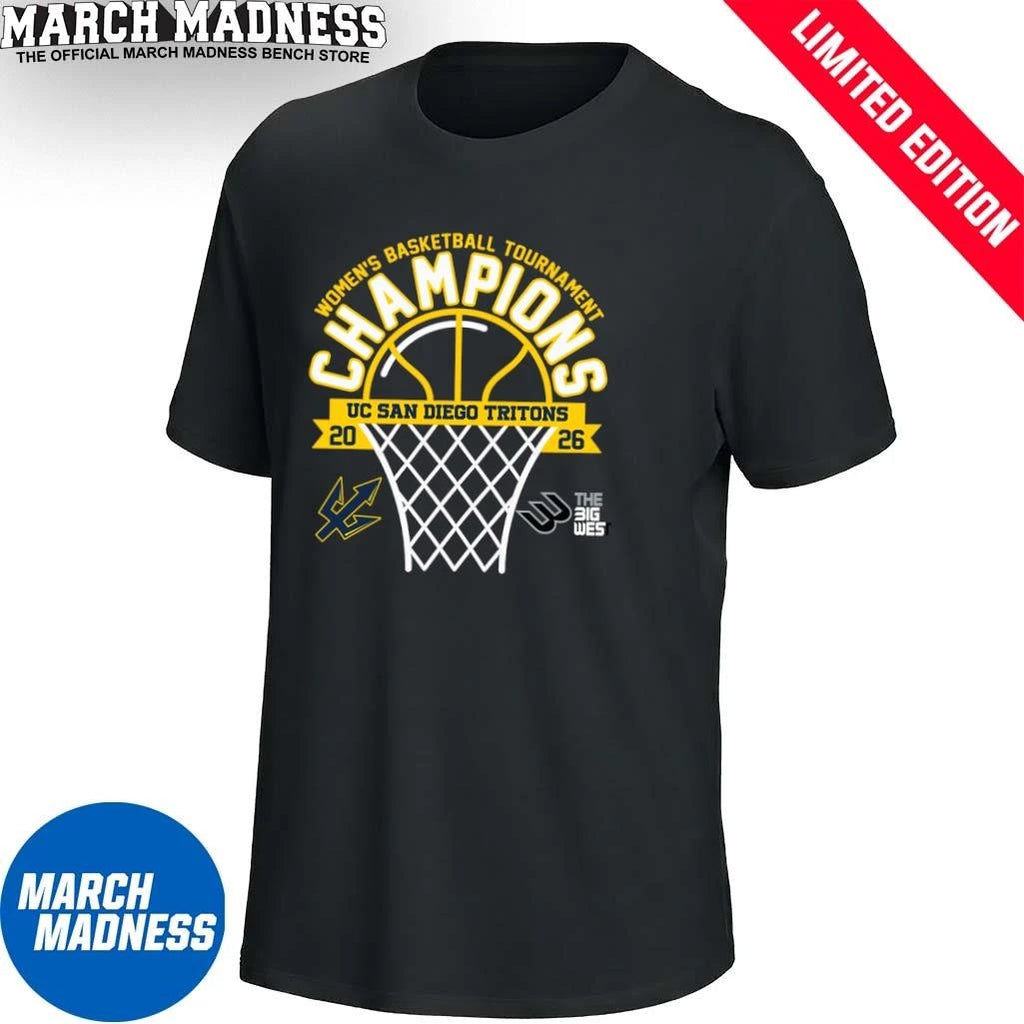 Official UC San Diego Tritons 2026 Big West Conference Women’s Basketball Tournament Champions Shirt